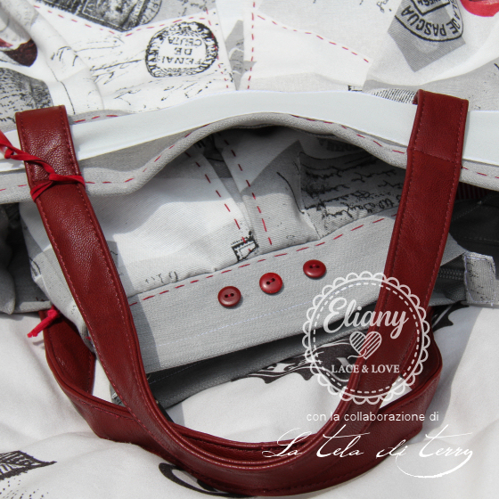 Borsa con tessuto francobolli vintage