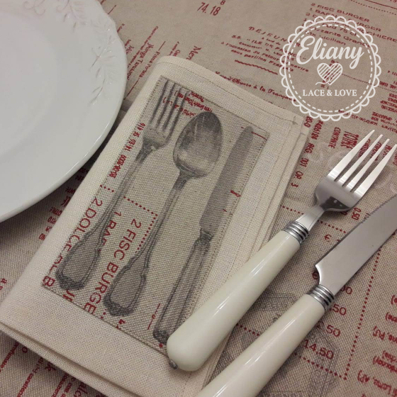 tovaglia con stampa vintage shabby chic