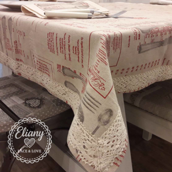 tovaglia con stampa vintage shabby chic