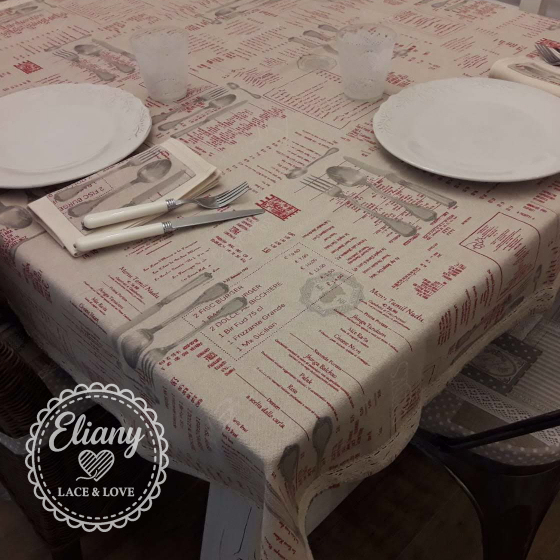 tovaglia con stampa vintage shabby chic