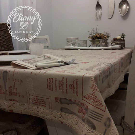 tovaglia con stampa vintage shabby chic