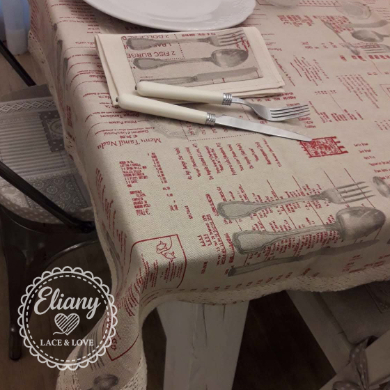 tovaglia con stampa vintage shabby chic