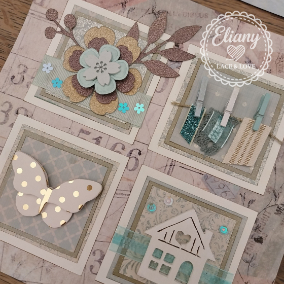 decorazione da parete in carta scrapbooking